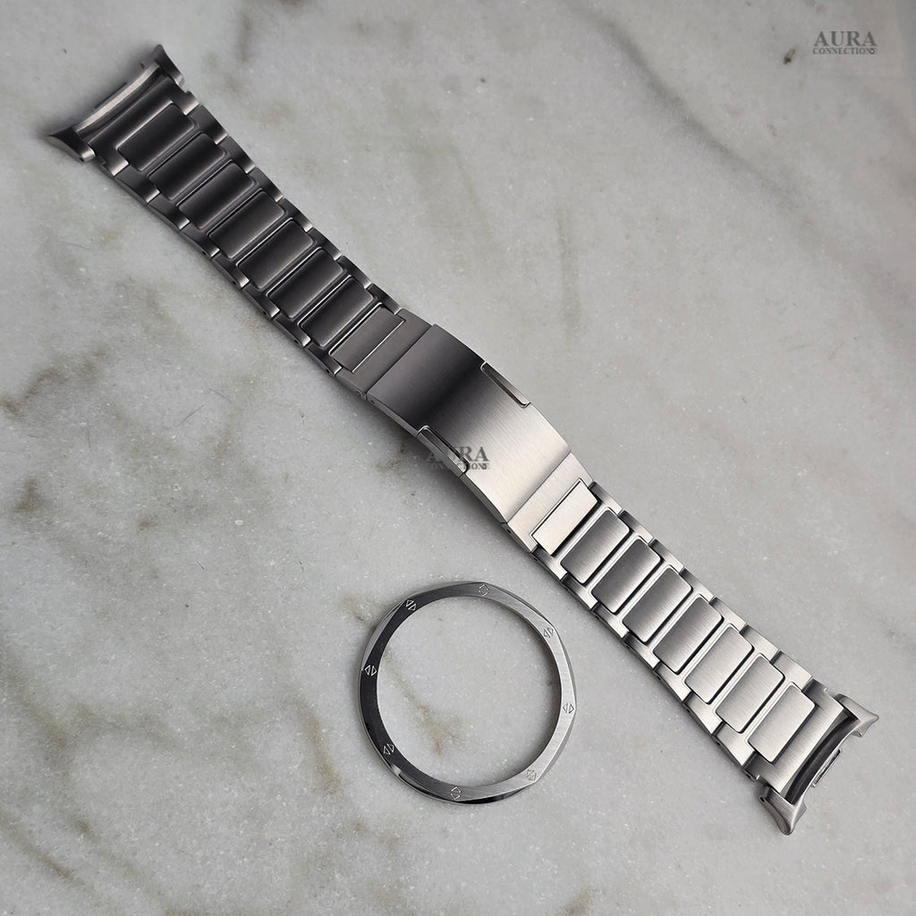 Premium 316L Stainless Steel Metal Band & Octagonal Bezel Ring for Samsung Galaxy Watch 9