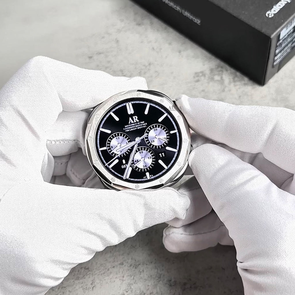 DUVAND Galaxy Watch Ultra 2 Bezel Ring & Strap – Kings GP 12-Sided Bezel + Kingsmaster 316L Steel Band | 47mm