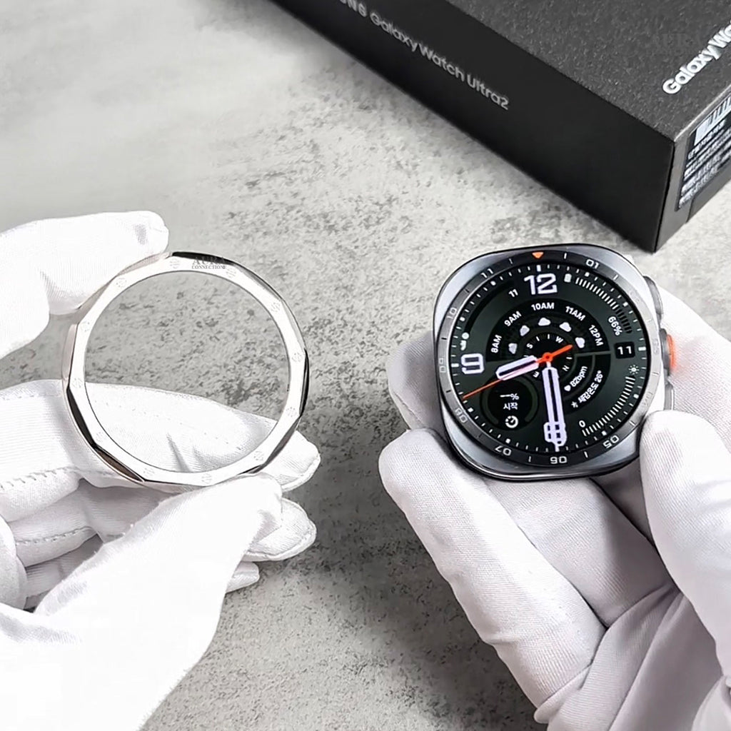 DUVAND Galaxy Watch Ultra 2 Bezel Ring & Strap – Kings GP 12-Sided Bezel + Kingsmaster 316L Steel Band | 47mm